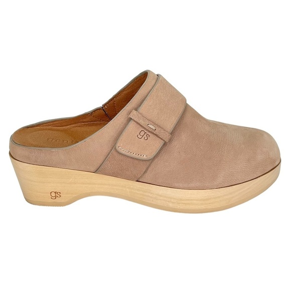 Gentle Souls Henley Tan Leather Wooden Platform Womens Clog Size 6.5M - Picture 2 of 16